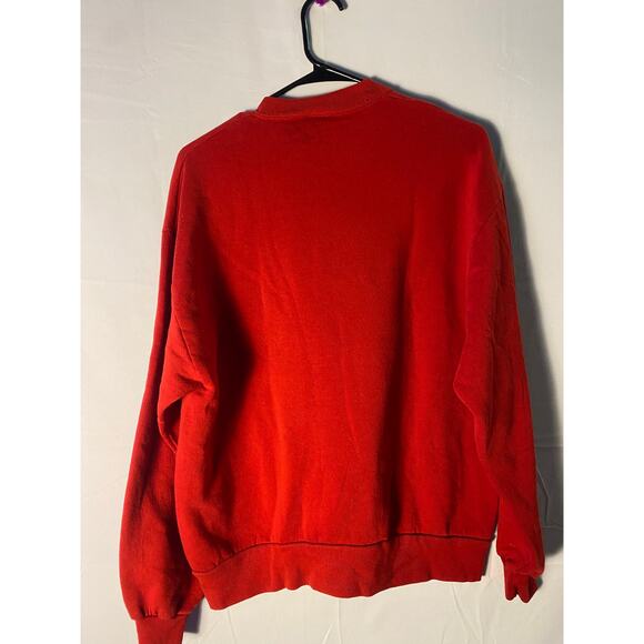Vintage IU Indian Creek Basketball Graphic Print Red Crewneck Sweater Mens Large - Picture 2 of 2